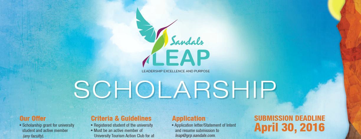 Sandals LEAP Scholarship banner