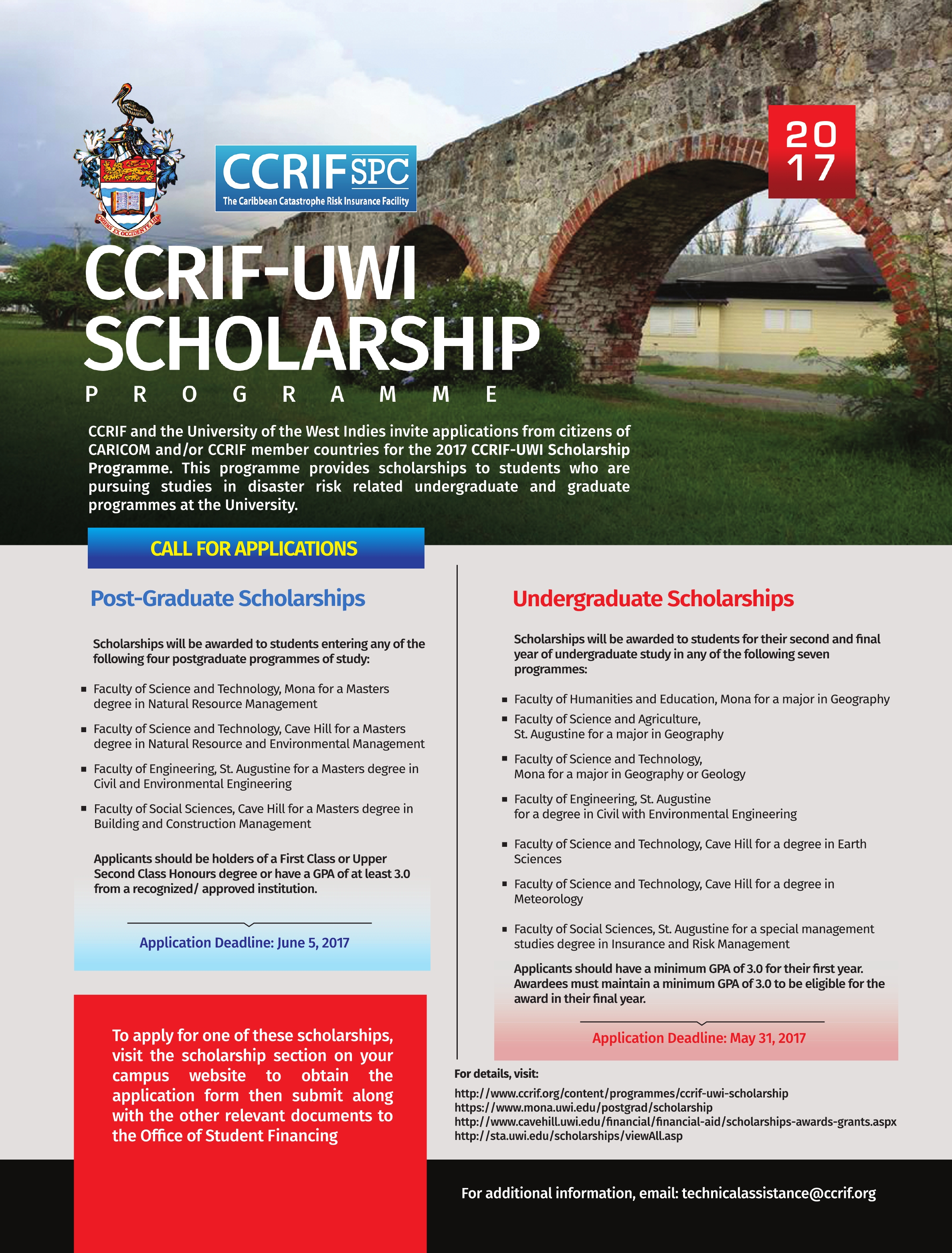 CCRIF SPC-UWI Undergraduate Scholarship