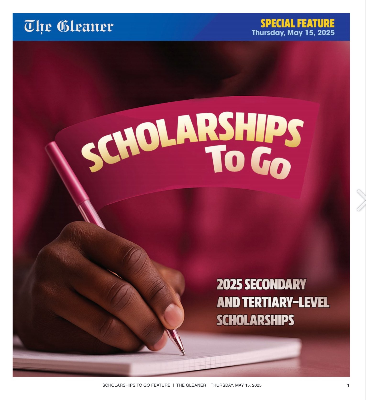 Jamaica Gleaner's scholarship publication 2025 Scholarships To Go feature is a must-have for students looking to further their education.
