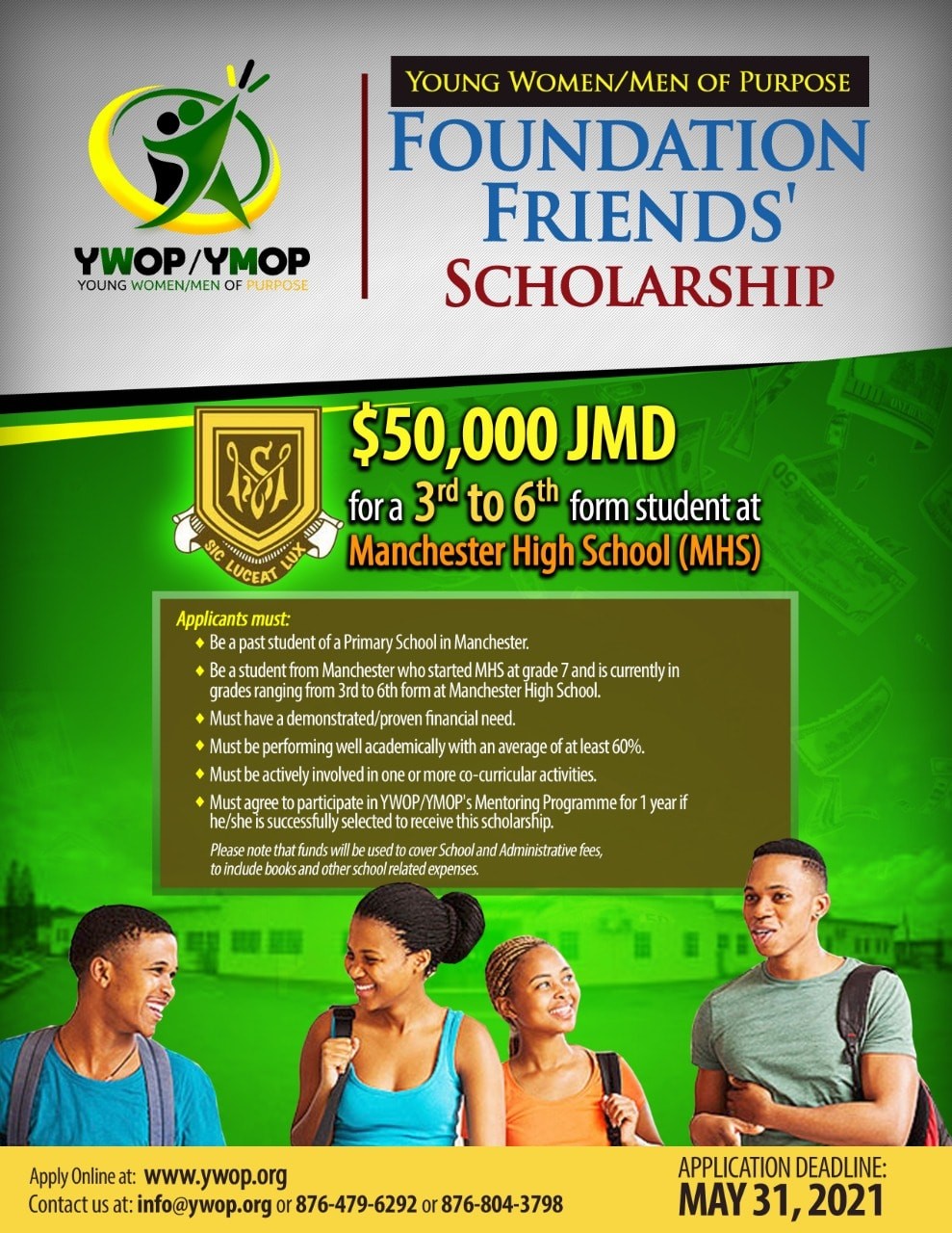 Young Women Young Men of Purpose Foundation Scholarship, YWOP/YMOP