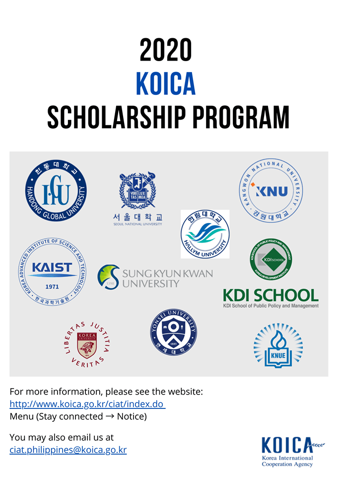 The KOICA Scholarships Program for master’s degrees is designed to nurture key leaders in developing countries who can contribute to the socio-economic development of their home countries.