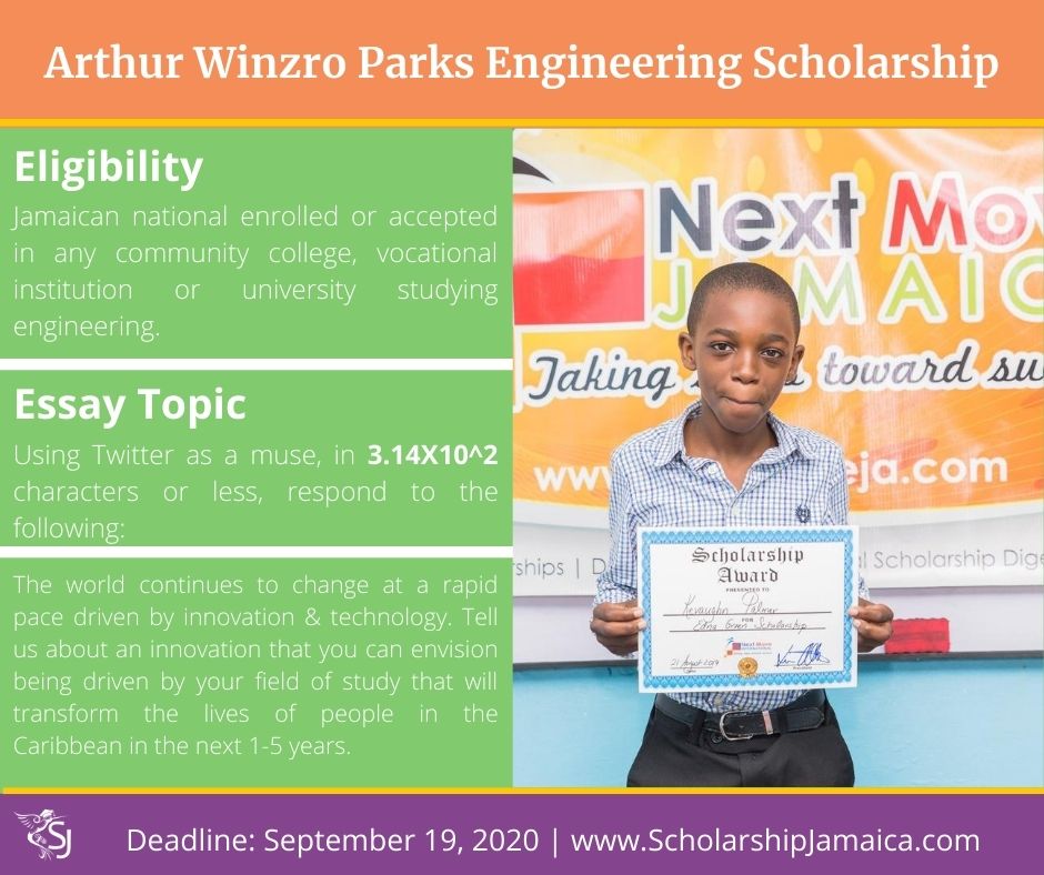 Apply for the 2020 Arthur Winzro Parks Engineering Scholarship. The award is available to all local students enrolled in engineering studies.