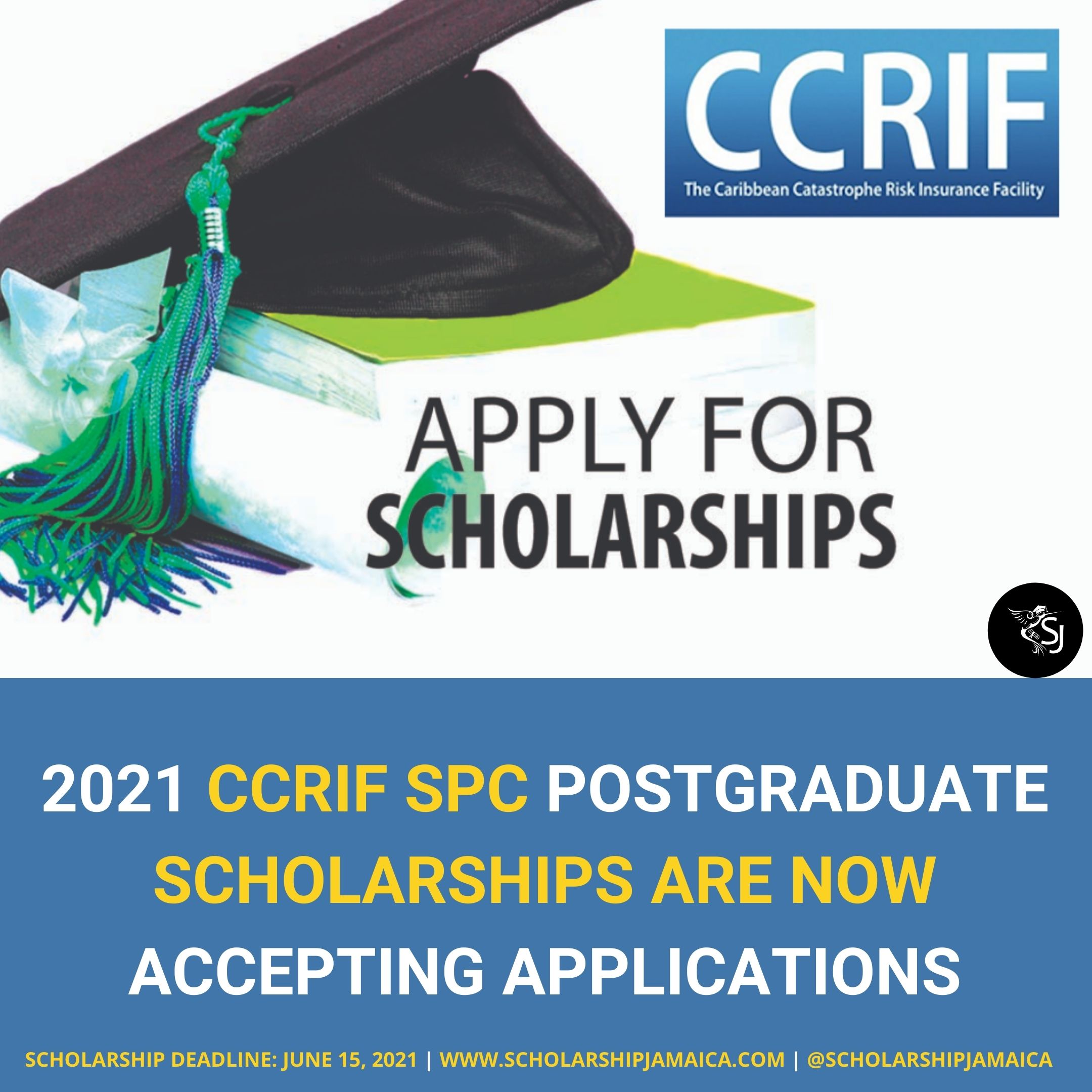 The CCRIF SPC now invites applications for the 2021 postgraduate scholarships under the CCRIF Scholarship Programme for Caribbean nationals studying in the Caribbean, UK or USA.