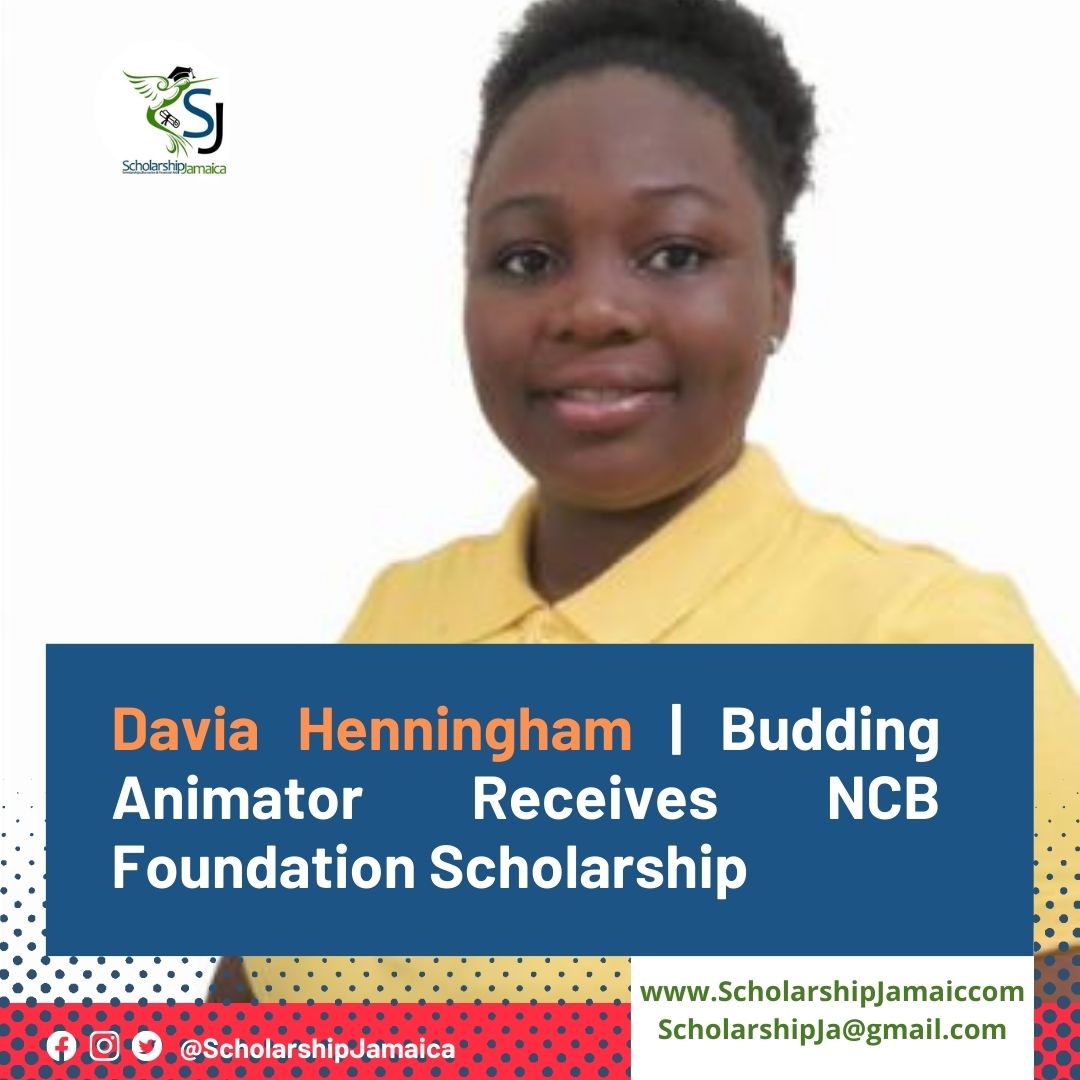 Davia Henningham, a budding animator is ‘grateful’ for opportunity to further dreams with a NCB Foundation Scholarship.