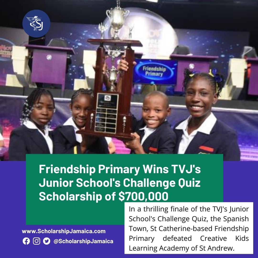 Friendship Primary defeated Creative Kids Learning Academy of St Andrew to win 2021 TVJ Junior Schools Challenge Quiz Scholarship