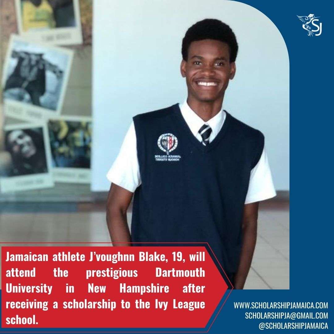 Jamaican athlete J’voughnn Blake, 19, will attend the prestigious Dartmouth University in New Hampshire after receiving a scholarship to the Ivy League school.