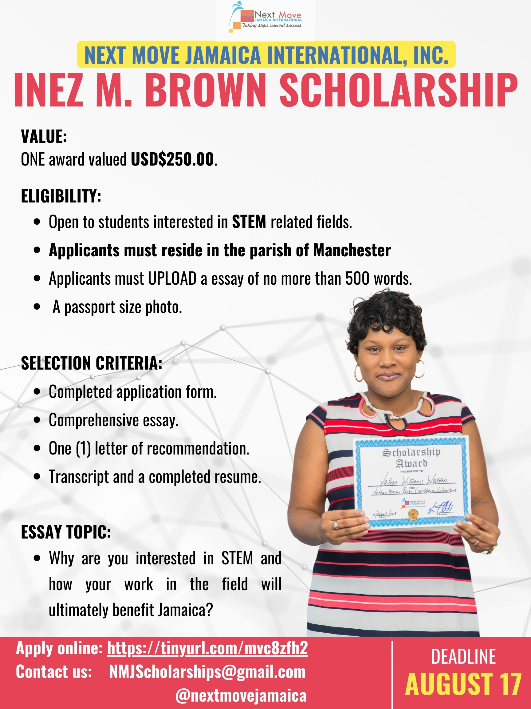 Apply for the 2024 Inez M. Brown Scholarships for students enrolled in high school or community college studying a STEM (Science, Technology, Engineering, Math and Medicine) related careers.