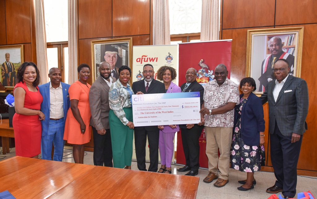 The UWI hosted 7 members of the AFUWI Board of Trustees in October that culminated a donation of $26M in scholarships for UWI Mona students.