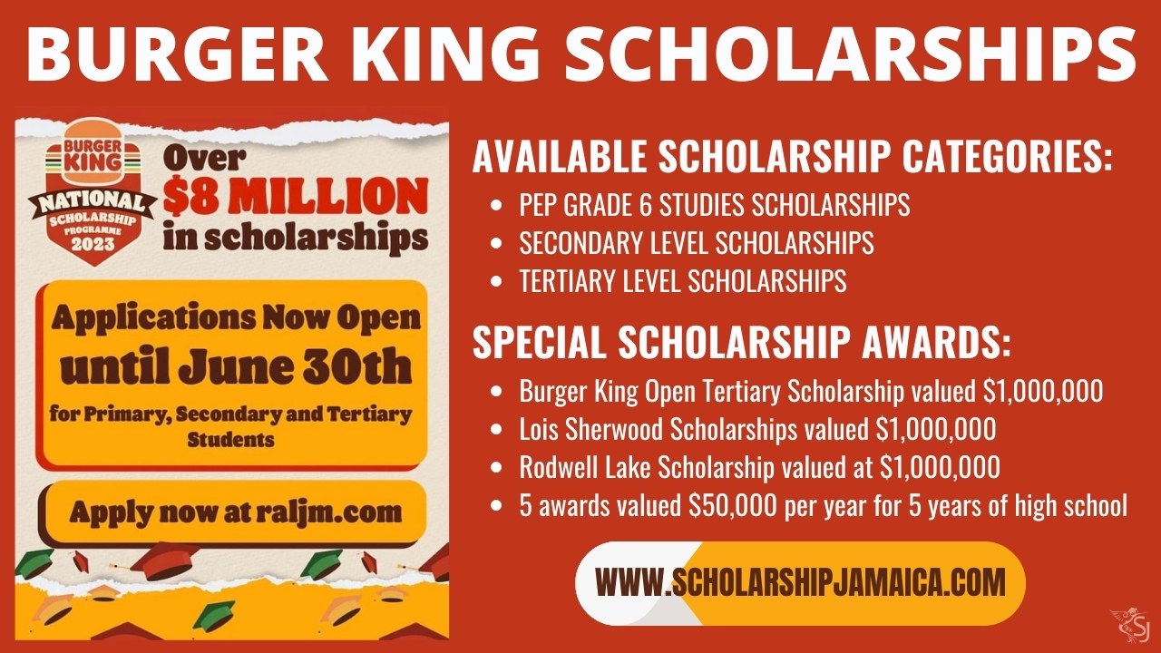 2023 Burger King National Scholarship secondary/tertiary student