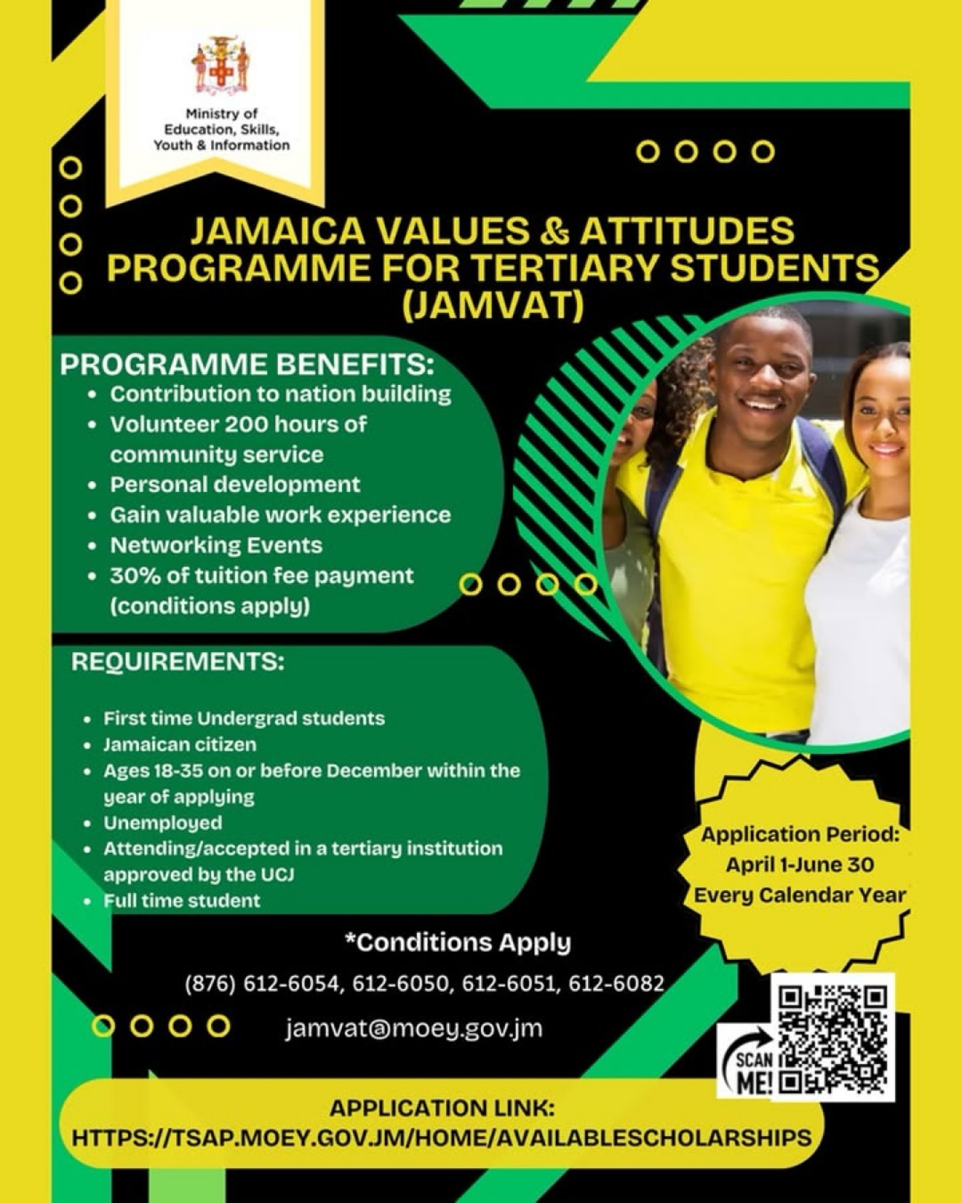 The objective of the JAMVAT programme is two fold. It aims to ensure that all qualified Jamaican students will continue to have access to tertiary education.