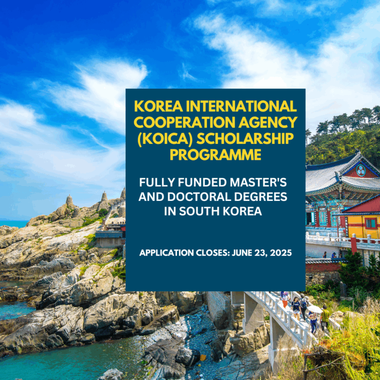 KOICA Graduate Scholarship Programme for Master’s & Doctoral degrees in South Korea for GOJ officials - initiative forms of CIAT Fellowship.