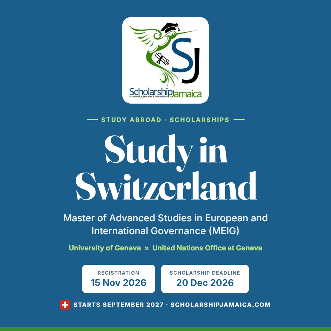 Study in Switzerland with the University of Geneva’s MEIG programme. Explore scholarships, eligibility and application deadlines for September 2027